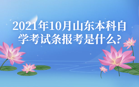 2021年10月山東本科自學考試條件是什么?