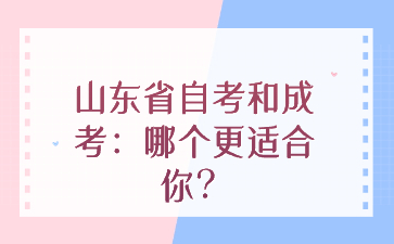 山東省自考和成考：哪個更適合你?