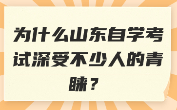 為什么山東自學(xué)考試深受不少人的青睞?