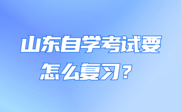 山東自學(xué)考試要怎么復(fù)習(xí)?