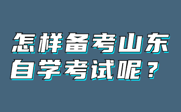 怎樣備考山東自學(xué)考試呢?