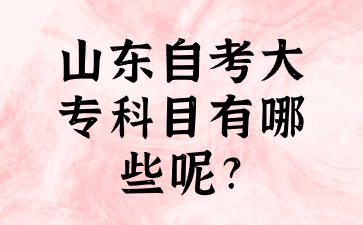 山東自考大專科目有哪些呢?