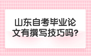 山東自考畢業(yè)論文有撰寫技巧嗎?